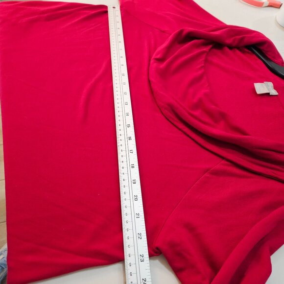 Chicos Zenergy Red Long Sleeve Top Size XL Fold Over Neck Bateau Tunic - Picture 8 of 9